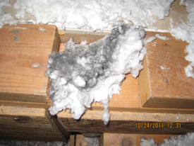 Dirty Insulation From Air Leaks
