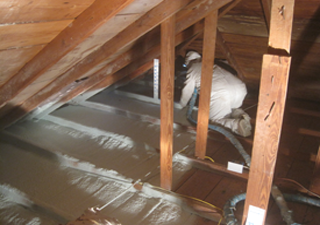 Closed cell foam on attic floor