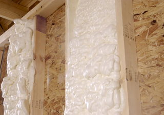 Spray on foam insulation