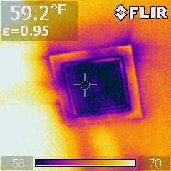 Leaky exhaust fan with infrared