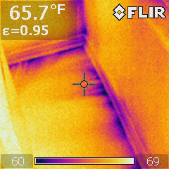 Large amounts of cold air entering at baseboards